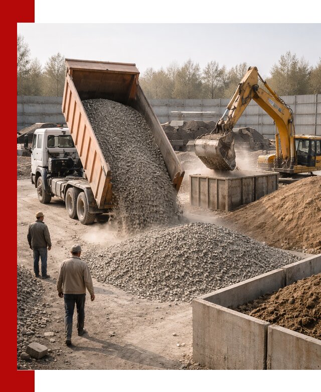 Доставка нерудных материалов с погрузкой и разгрузкой в Кемерово