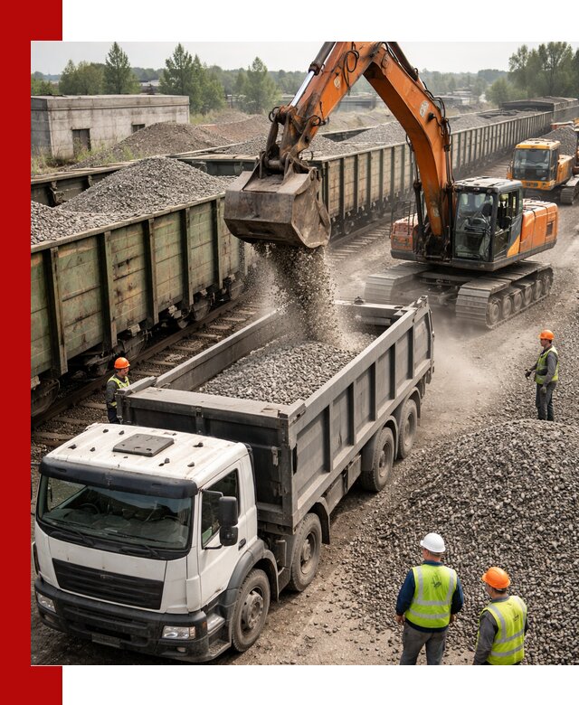 Железнодорожный щебень фракция 25–60 для поставок в Кемерово