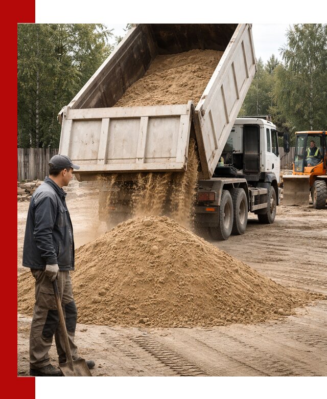 Доставка и продажа песка с разгрузкой в Кемерово