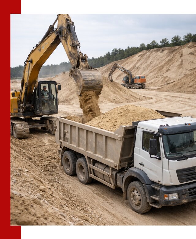 Доставка карьерного песка с самосвалами и разгрузкой в Кемерово