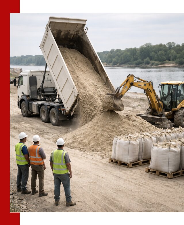 Доставка речного песка в Кемерово самосвалами и погрузкой