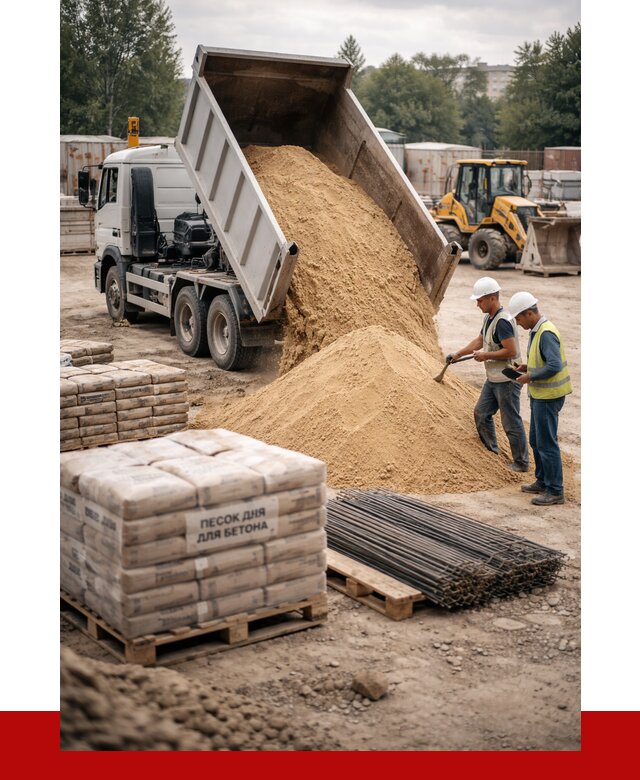 Песок для бетона в Кемерово от 2602 р. с доставкой, ПРОНЕРУДКмр