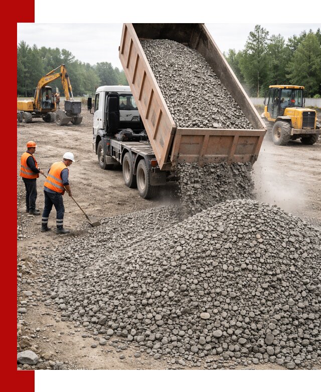 Доставка гравия фракции 40-70 в Кемерово оптом и в розницу