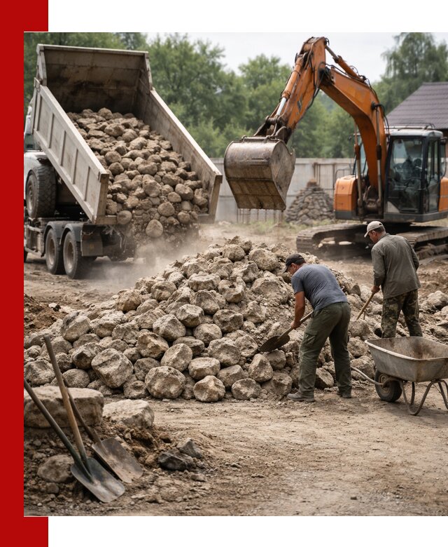 Доставка и разгрузка бутового камня в Кемерово