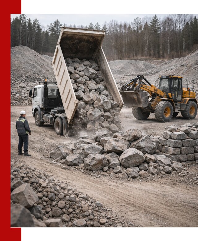 Доставка и продажа бутового гранитного камня в Кемерово