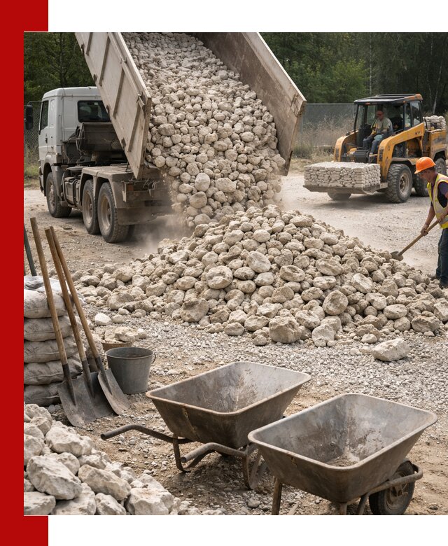 Доставка и продажа бутового известнякового камня в Кемерово