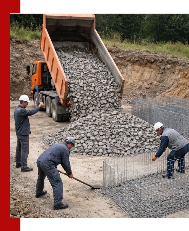 Камень для габионов с доставкой в Кемерово быстро и надёжно