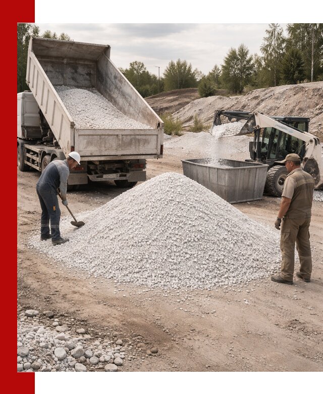 Доставка и продажа белой мраморной крошки в Кемерово