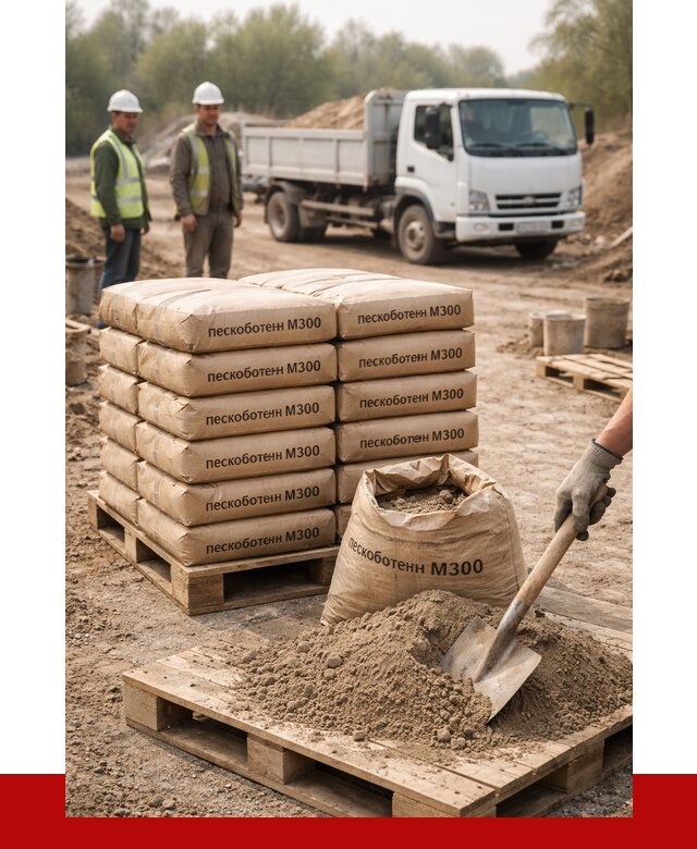 Пескобетон М300 в Кемерово с доставкой от 4839 р. за куб | ПРОНЕРУДКмр