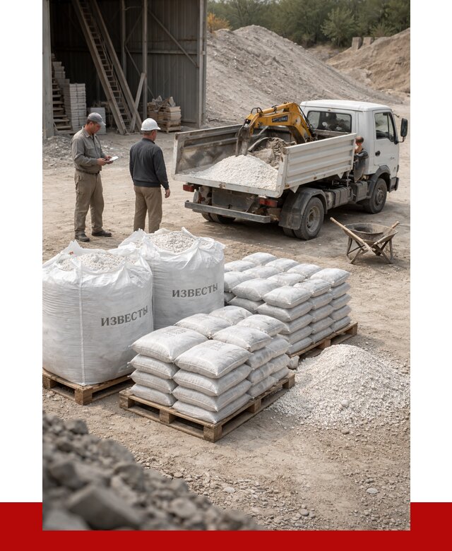 Известь строительная в Кемерово с доставкой от 4371 р. | ПРОНЕРУДКмр