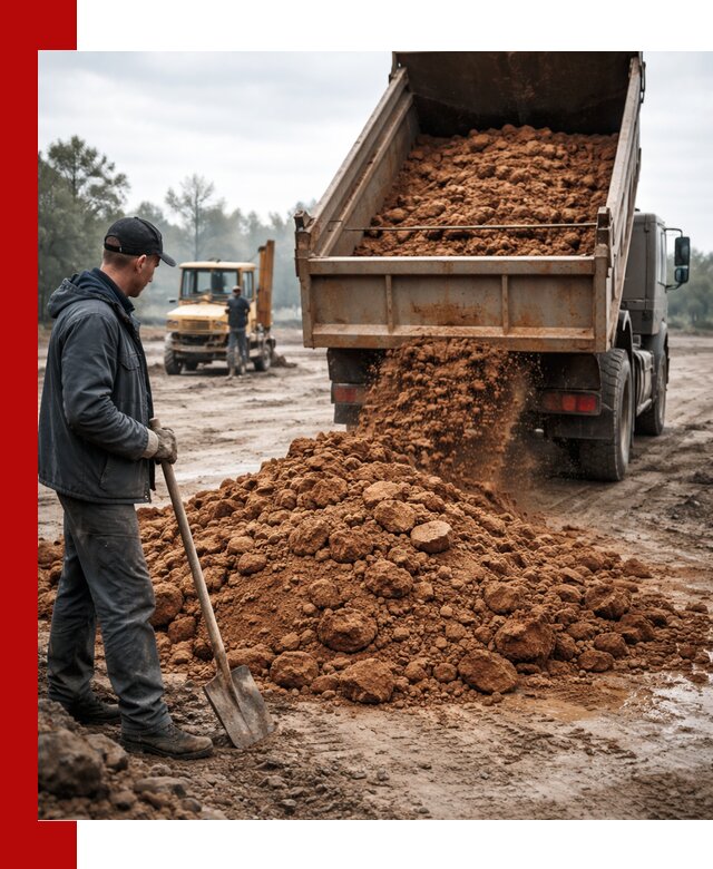 Глина для засыпки в Кемерово с доставкой самосвалами
