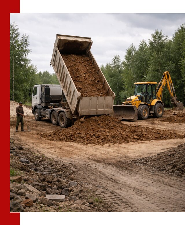 Доставка суглинка самосвалами в Кемерово подсыпка и планировка