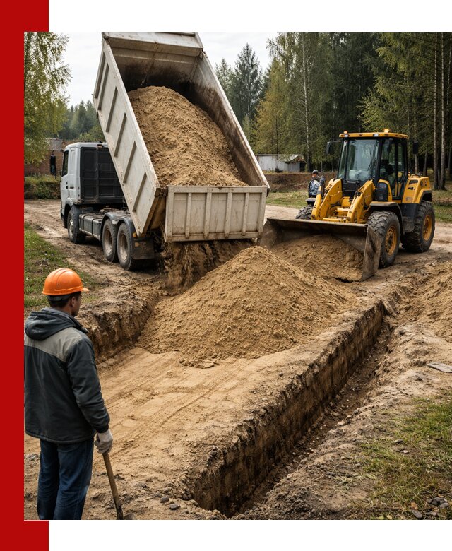 Доставка песчаного грунта в Кемерово для строительных работ