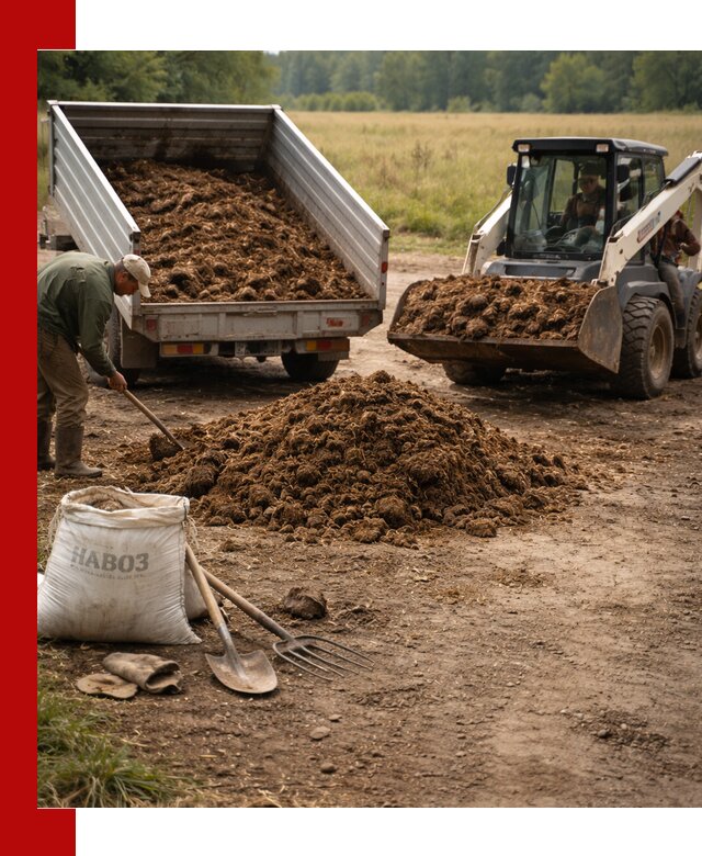 Доставка конского навоза в Кемерово с разгрузкой и доставкой на объект