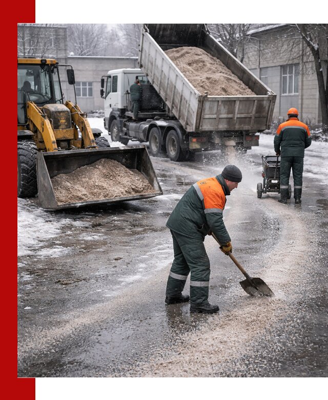Реагент против гололеда с доставкой и нанесением в Кемерово