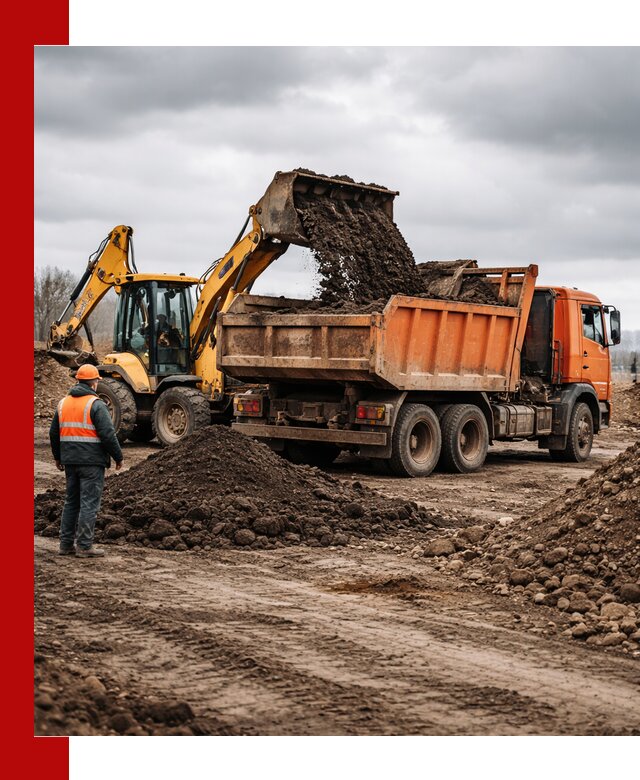 Вывоз грунта и строительного мусора в Кемерово грузовыми самосвалами