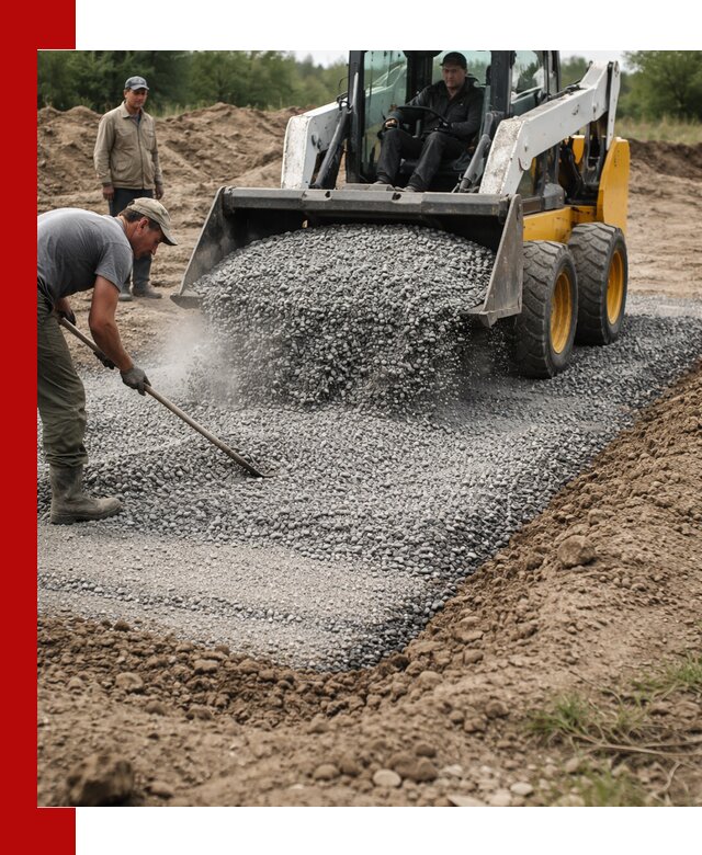 Устройство щебеночной подушки в Кемерово для дорог и фундаментов